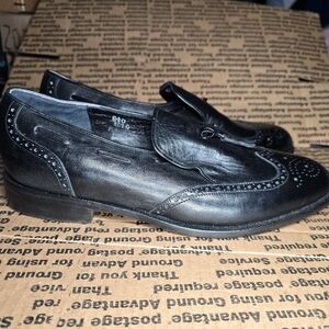 Vintage 80s/90s John Weitz Leather Loafers/ Slip-On Dress Shoes-Mens 8.5-Black